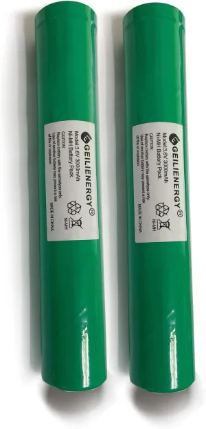 3.6V 3000mAh Ni-MH Battery (2PACK) Compatible with Streamlight Stinger 75375 75175 LED HP, XT,DS,PolyStinger, Pelican M9, FL126 Flashlight