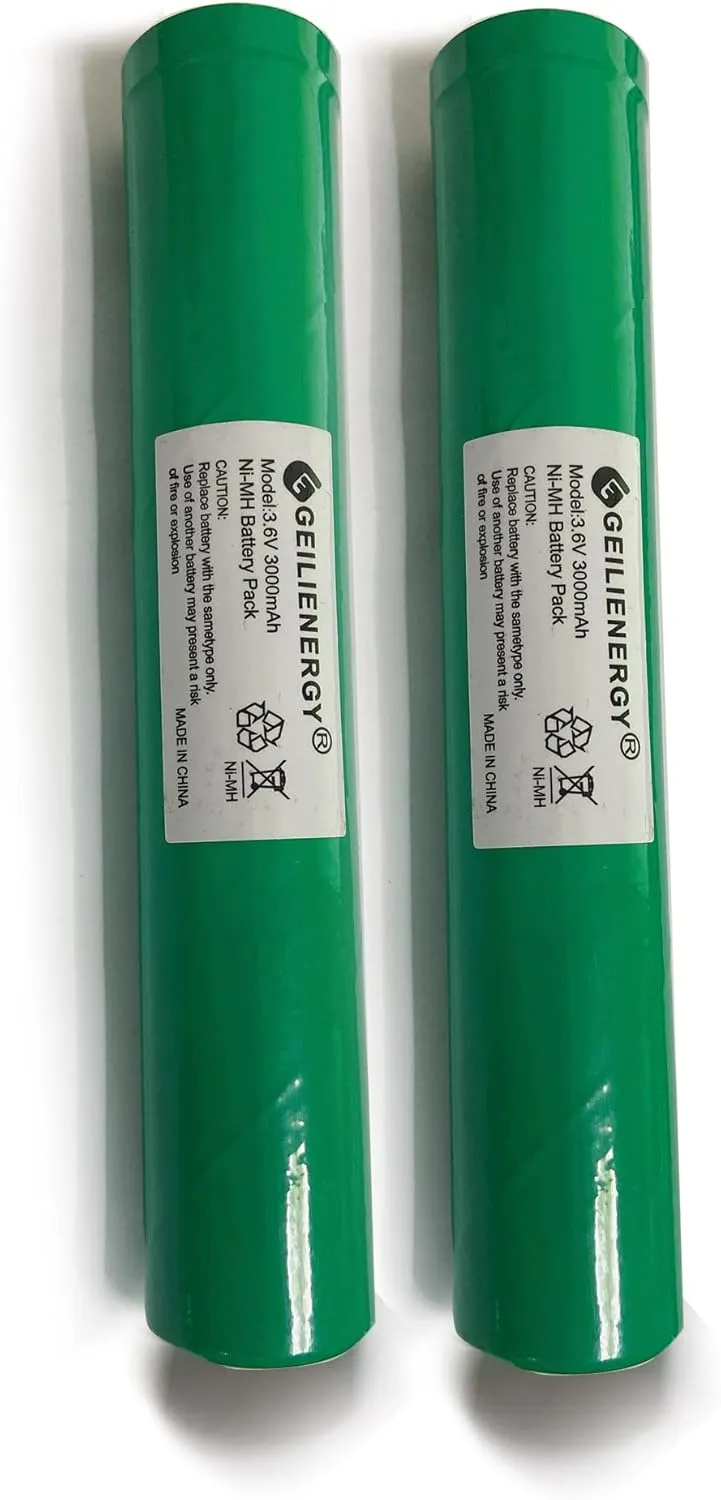 3.6V 3000mAh Ni-MH Battery (2PACK) Compatible with Streamlight Stinger 75375 75175 LED HP, XT,DS,PolyStinger, Pelican M9, FL126 Flashlight