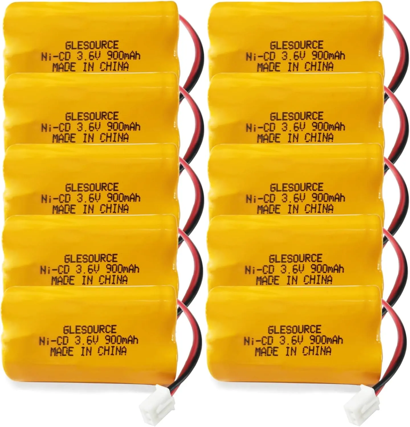 3.6V 900mAh Ni-Cd Exit Sign Emergency Light Battery, Replacement for Exitronix 10010037, Max Power B2-0031 MH468886, Unitech LEDR-1 6200RP, Dantona CUSTOM-318 OSA230, Lowes 253799(10 Pack)