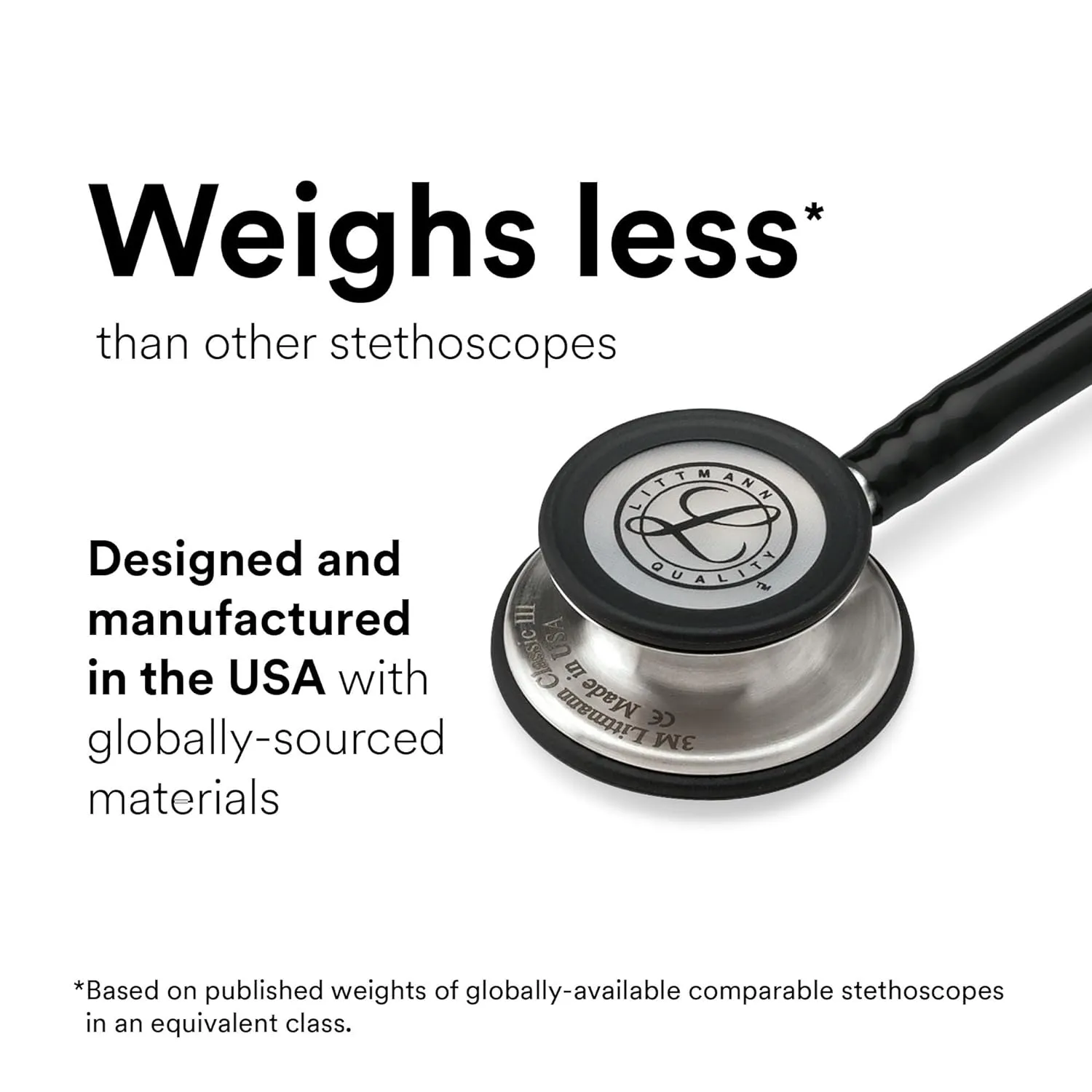 3M Littmann Classic III Monitoring Stethoscope, 5806, More Than 2X as Loud, Weighs Less, Stainless Steel Rainbow-Finish Chestpiece, 27' Raspberry Tube, Brass Stem and Headset