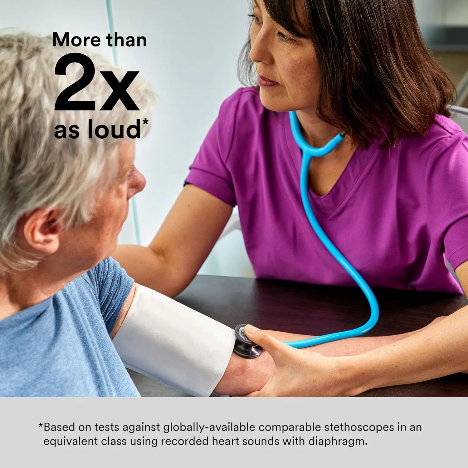 3M Littmann Classic III Monitoring Stethoscope, 5806, More Than 2X as Loud, Weighs Less, Stainless Steel Rainbow-Finish Chestpiece, 27' Raspberry Tube, Brass Stem and Headset