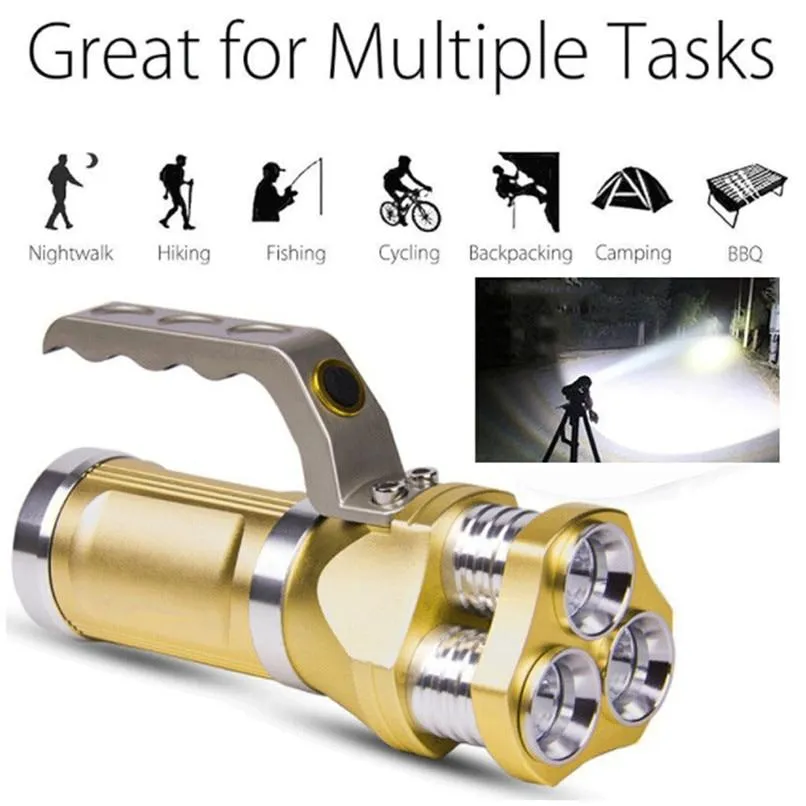 3Modes 3x T6 LED 18650 Flashlight Super Bright Torch Light Aluminium Alloy 40W 3800LM Flashlight Bycicle Light Front 40OT12