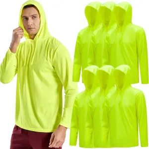 3PC or 6PC Men’s UPF 50  Sun Protection Lightweight Long Sleeve Hoodie, Quick-Dry SPF UV Shirt for Outdoor Active Wear