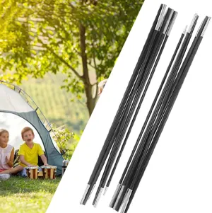 4 9M Fiberglass Camping Tent Pole Bars Outdoor Support Rods Awning Frames Kit Tent Poles Replacement Tent Pole Support Frames Kit
