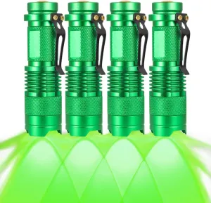 4 Pack Green Light Flashlight, 3 Mode Green LED Flashlight, Green Light for Night Observation