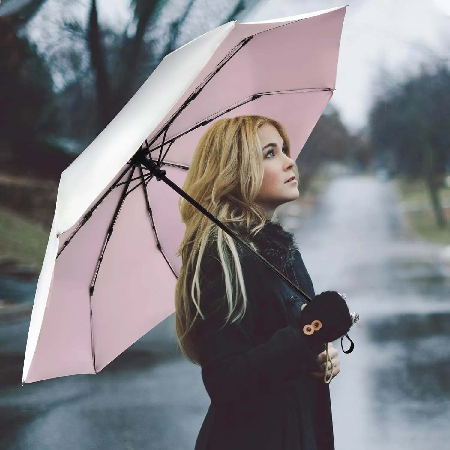 46inch UPF 50  Sun Umbrella UV Protection UV Umbrella Parasol Umbrella for SunTravel Compact Umbrella for Rain Sun Waterproof And Wind Resistant Sun Blocking Umbrella Auto Open Close