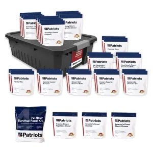 4Patriots 4-Week Kit   72-Hour Kit Survival Food Bundle: Designed to Last 25 Years, 212 Servings