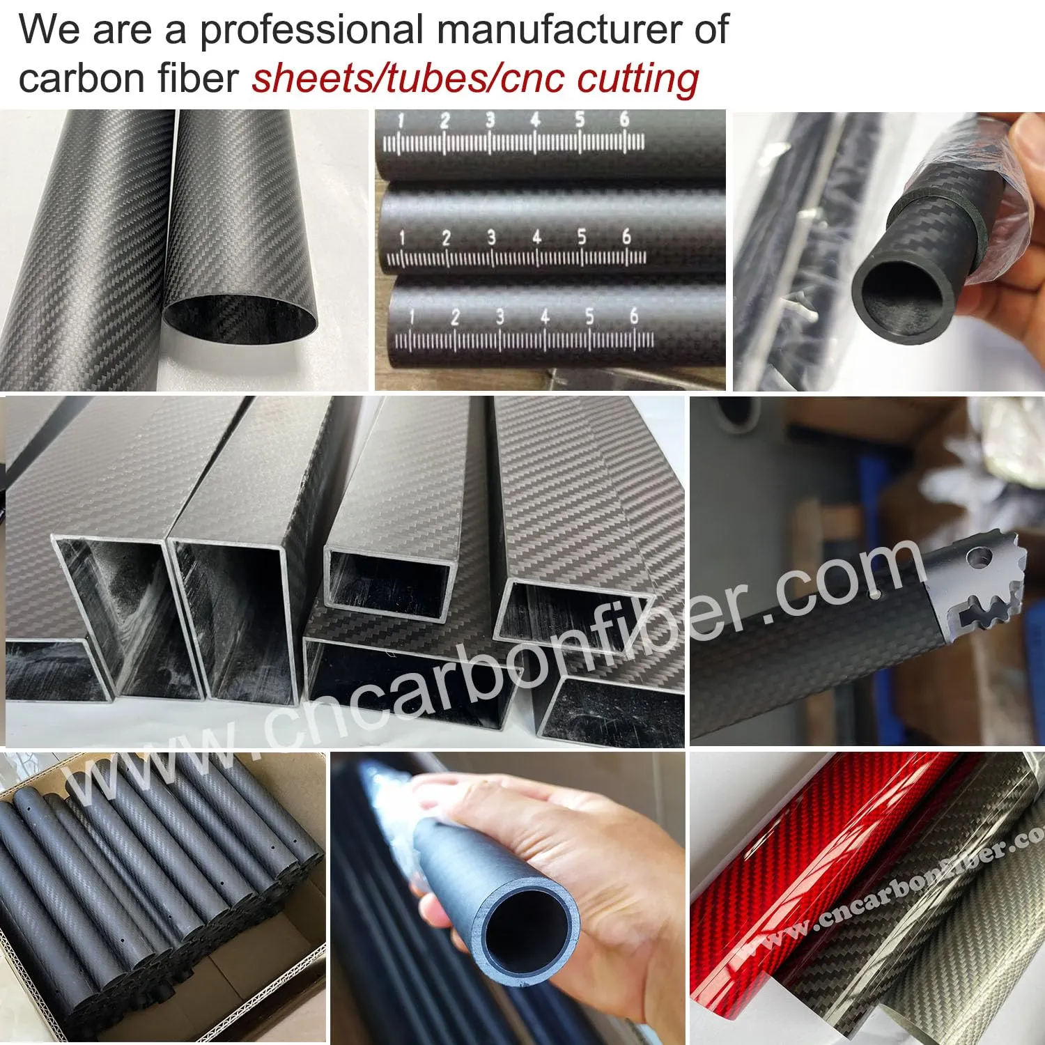 4pcs Carbon Fiber Tube 10mmx8mmx420mm.6/8/12/16/22/25/30mm Available, 3K roll Wrapped Twill Matte Finish