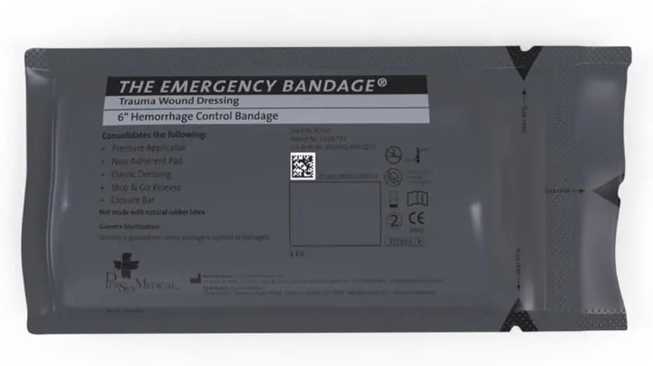 6 Inch - Bandage for Massive Hemorrhages, by Safeguard Medical. Made in The USA, TAA Compliant