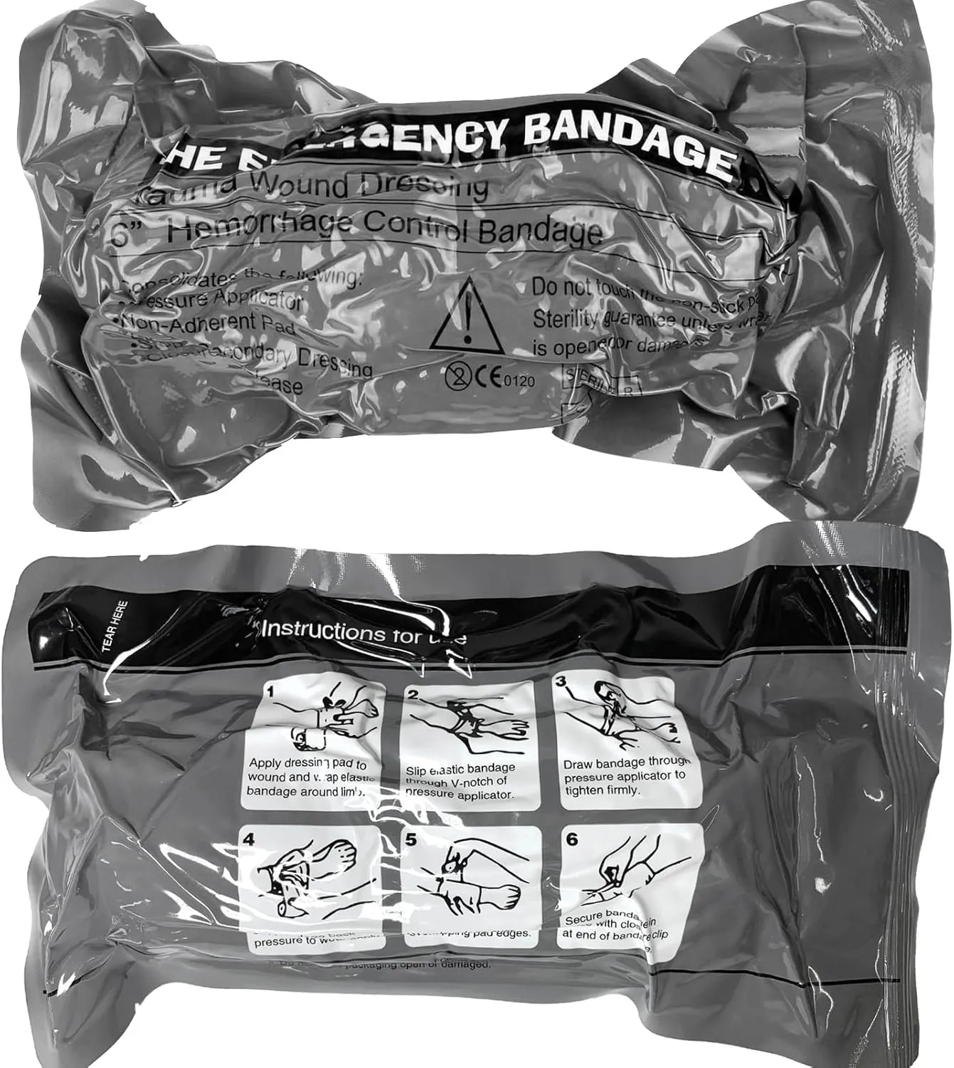 6‘’ Israeli Style Emergency Bandage, 6 inches Width, 60 inches Length (6 Inch-8Pcs)
