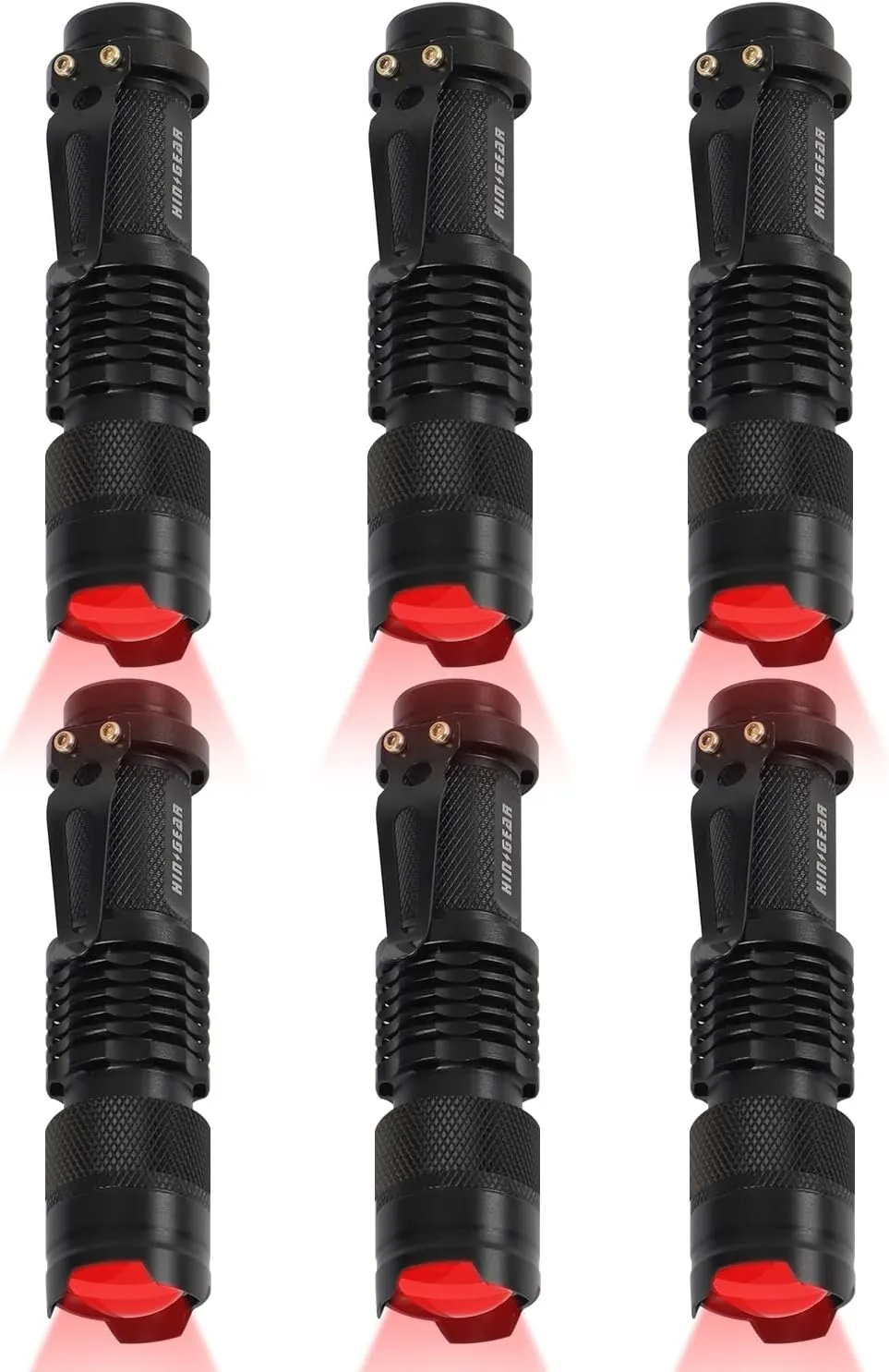 6 Pack Red Flashlight LED Single Mode Light 1 Mode LED Torch Scalable Red Light Flashlight for Astronomy Aviation Night Observation