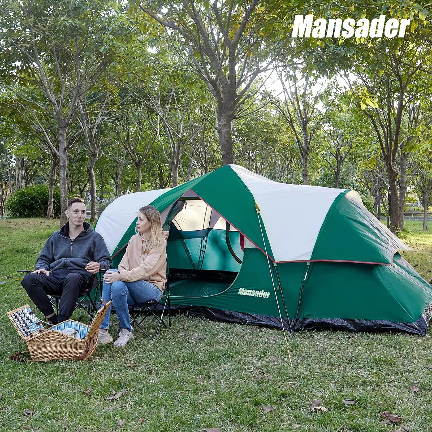 6 Person Family Camping Tent,Waterproof Windproof with Top Rainfly,Easy Set Up,Pop Up Tent for Outdoor Camping Hiking Trave
