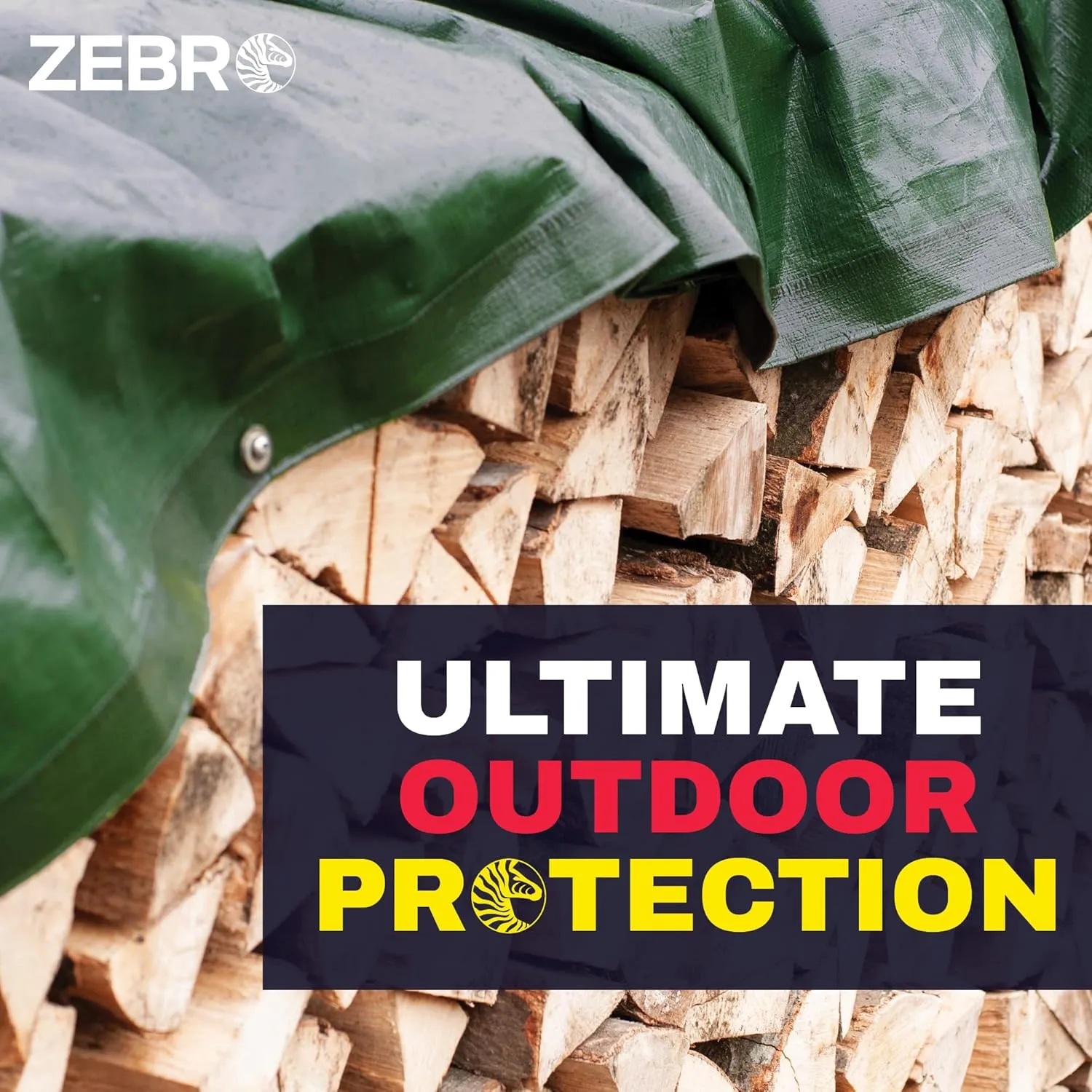 6' x 20' Green Heavy Duty Tarp with Grommets Reinforced - 16 Mil Thick - Double Sided Plastic Tarps Waterproof - Large Tarpaulin Cover for Outdoor Camping Over/Under Tent Tarp RV Roof Rain - Zebro