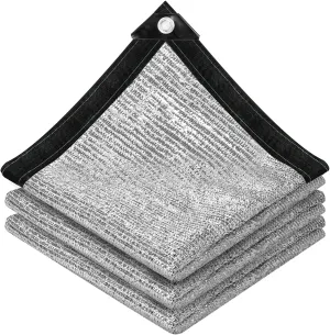 70% Aluminet Shade Cloth - Reflective Aluminium Shade Netting Sun Shade Cover with Grommets for Cars, Dogs, Outdoor, RV, Patio (8x20FT)