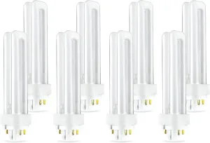 (8 Pack) PLC-13W 827, 4 Pin G24q-1, 13 Watt Double Tube, Compact Fluorescent Light Bulb, Replaces Philips 38325-7 and Sylvania 20682
