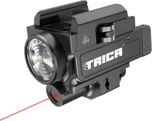 800-Lumen Compact Pistol Light with Green Laser, Strobe & Quick Detach, USB Rechargeable, Compatible with GL or Picatinny Rail