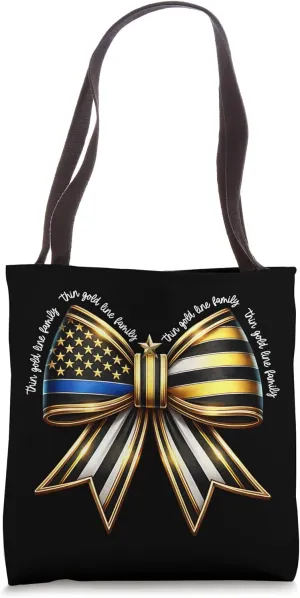 911 Dispatcher Coquette Bow Police Dispatch Thin Gold Line Tote Bag