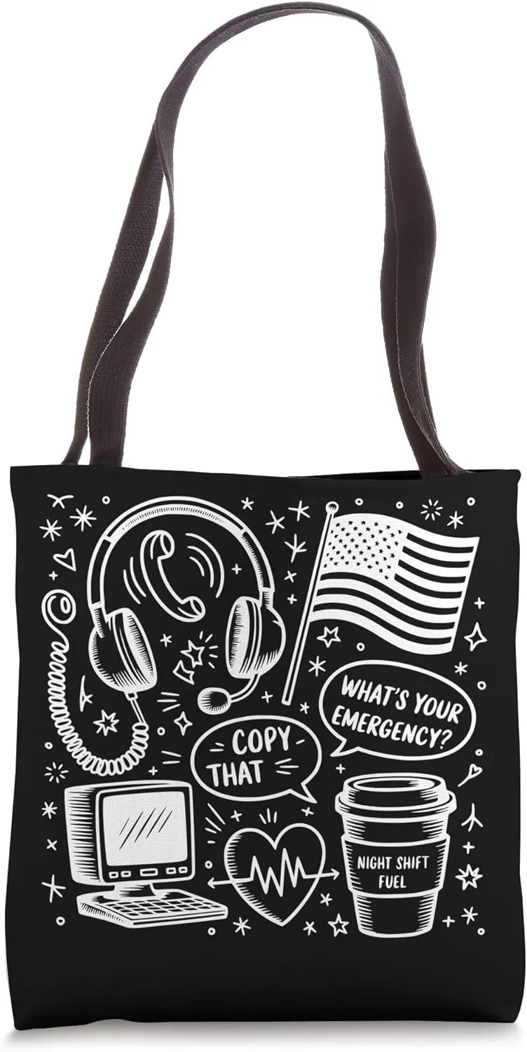 911 Dispatcher Gifts, Police Dispatch Life, Thin Gold Line Tote Bag