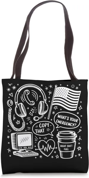 911 Dispatcher Gifts, Police Dispatch Life, Thin Gold Line Tote Bag