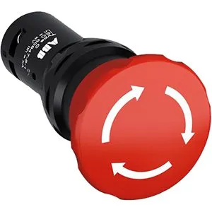 ABB CE4T-10R-01 Push Button Switch, 30 mm, Twist Release, 1 NC, Red