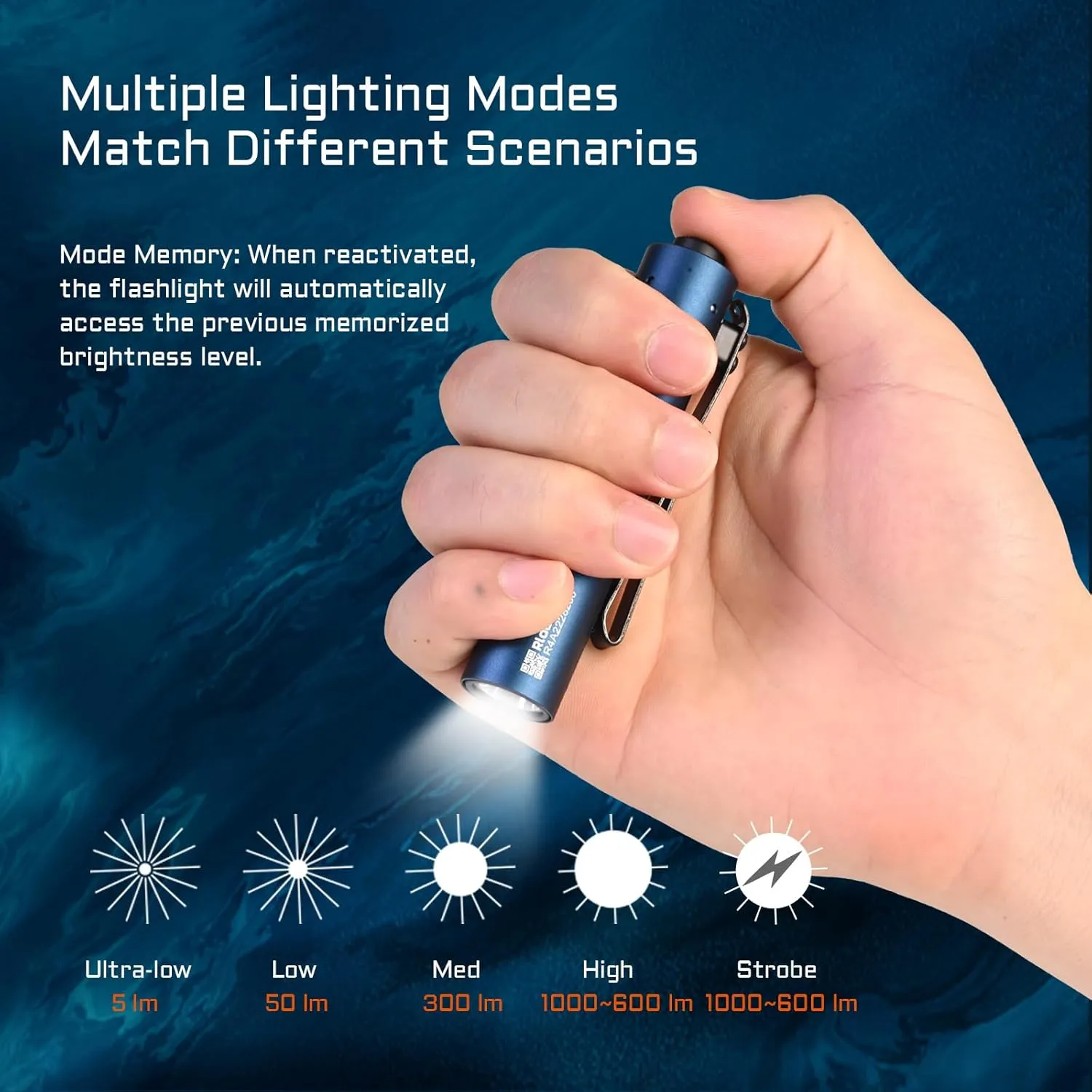 ACEBEAM Rider RX 1000 High Lumens EDC AA Flashlight Rechargeable, Pocket LED Flashlight with Clip, Super Bright Mini Flash Light, Small Powerful Flashlight for Camping, Emergency, Home