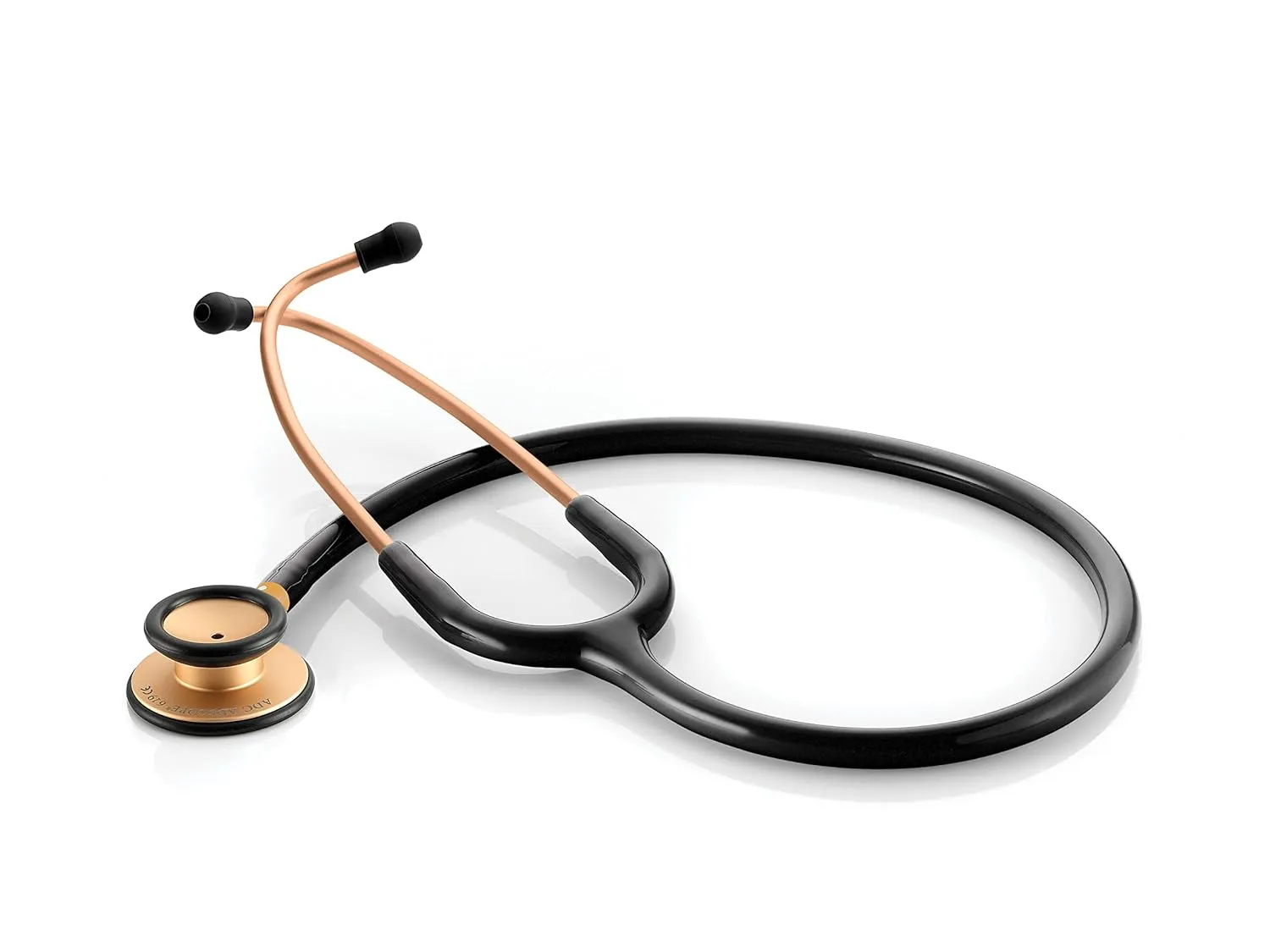 ADC Adscope Lite 619 Ultra Lightweight Clinician Stethoscope with Tunable AFD Technology, Lifetime Warranty, Rose Gold with Black Tubing