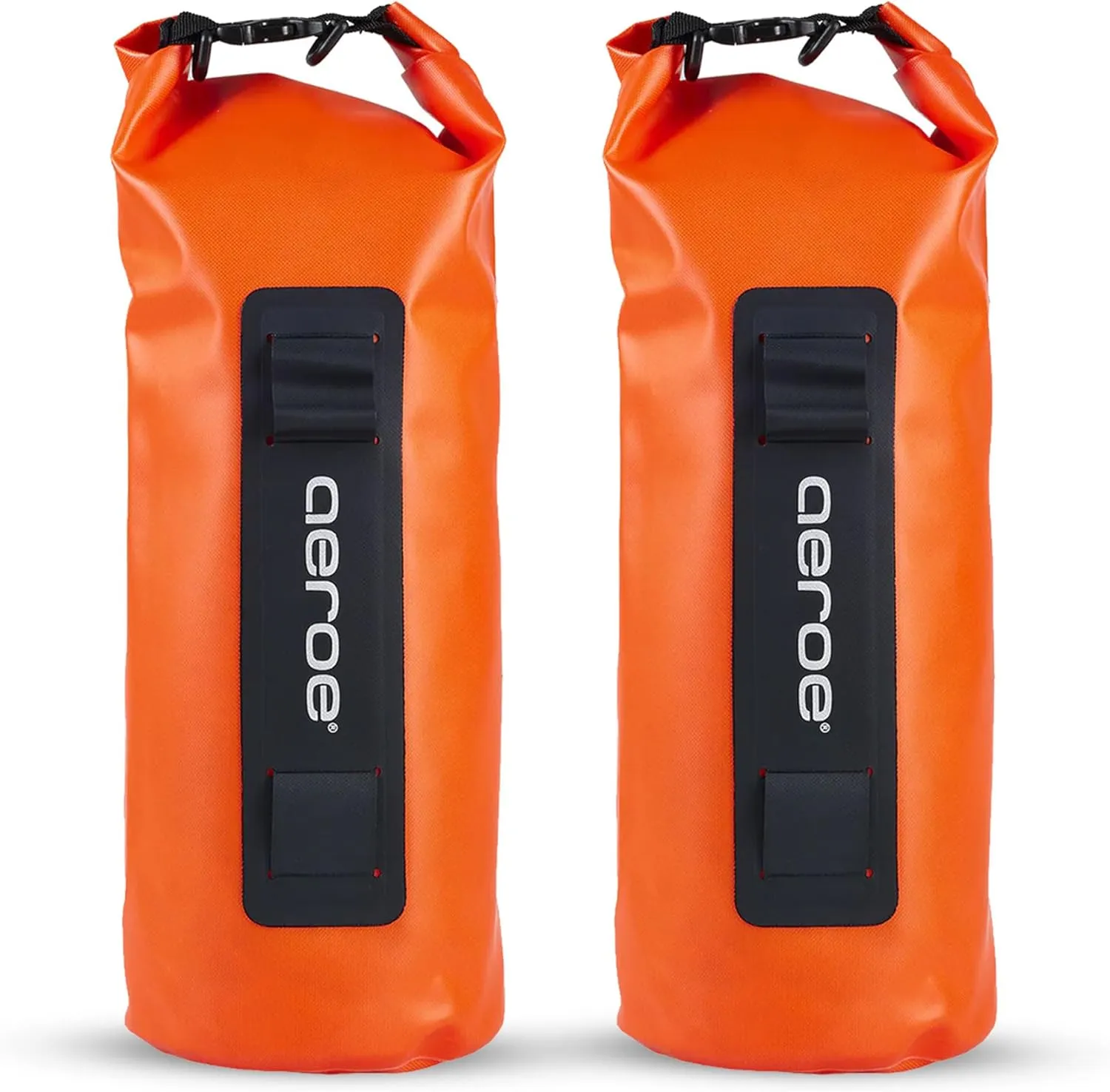 aeroe 8L Heavy Duty Dry Bag Orange 2-Pack | 100% Waterproof IP65 | Stable Secure Attachment – Fits Spider Rear Rack, Front Rack, or Handlebar Cradle – Welded TPU