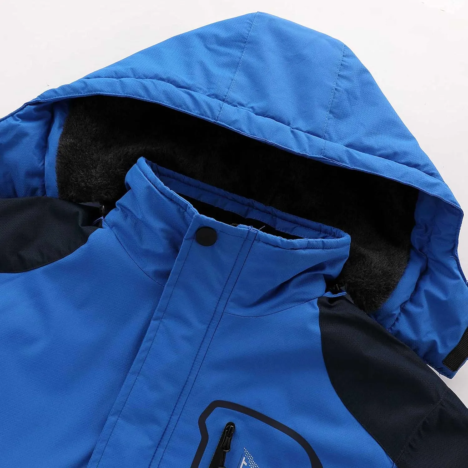 AFILOK Boy's Ski Jacket Waterproof Breathable Kids Fleece Lined Windproof Hooded Snowboard Coats