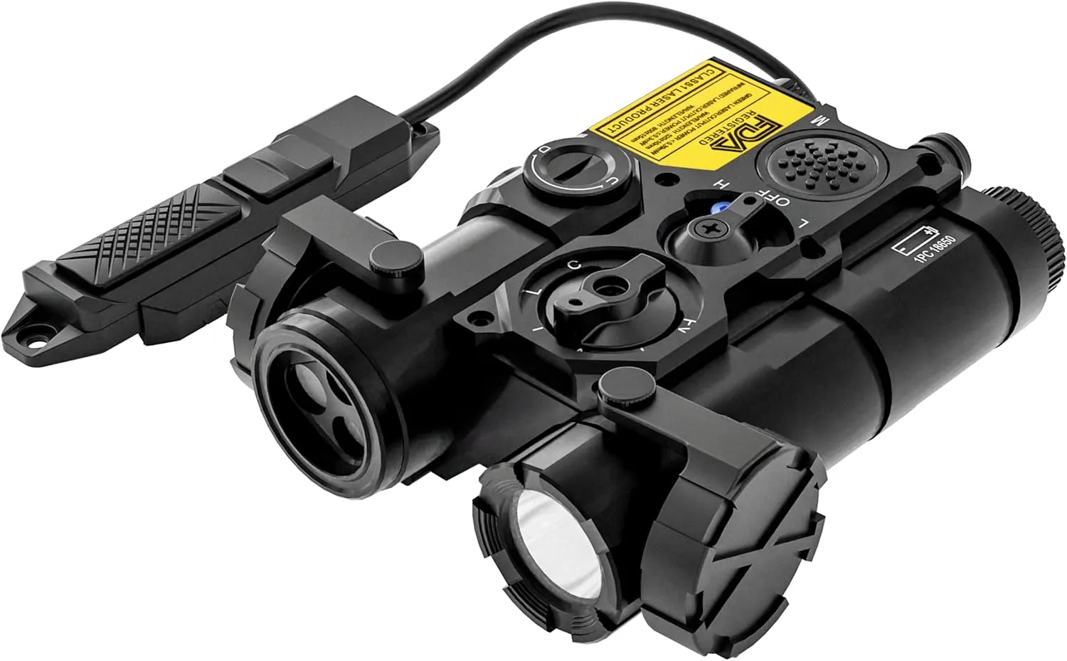 AGM Global Vision WLAD 1B Weapon Laser Aiming Device – Class 1 Green & IR Aiming Lasers, IR Illuminator, 300 Lumen LED Flashlight, Night Vision Compatible, Co-Boresighted, Remote Switch Included