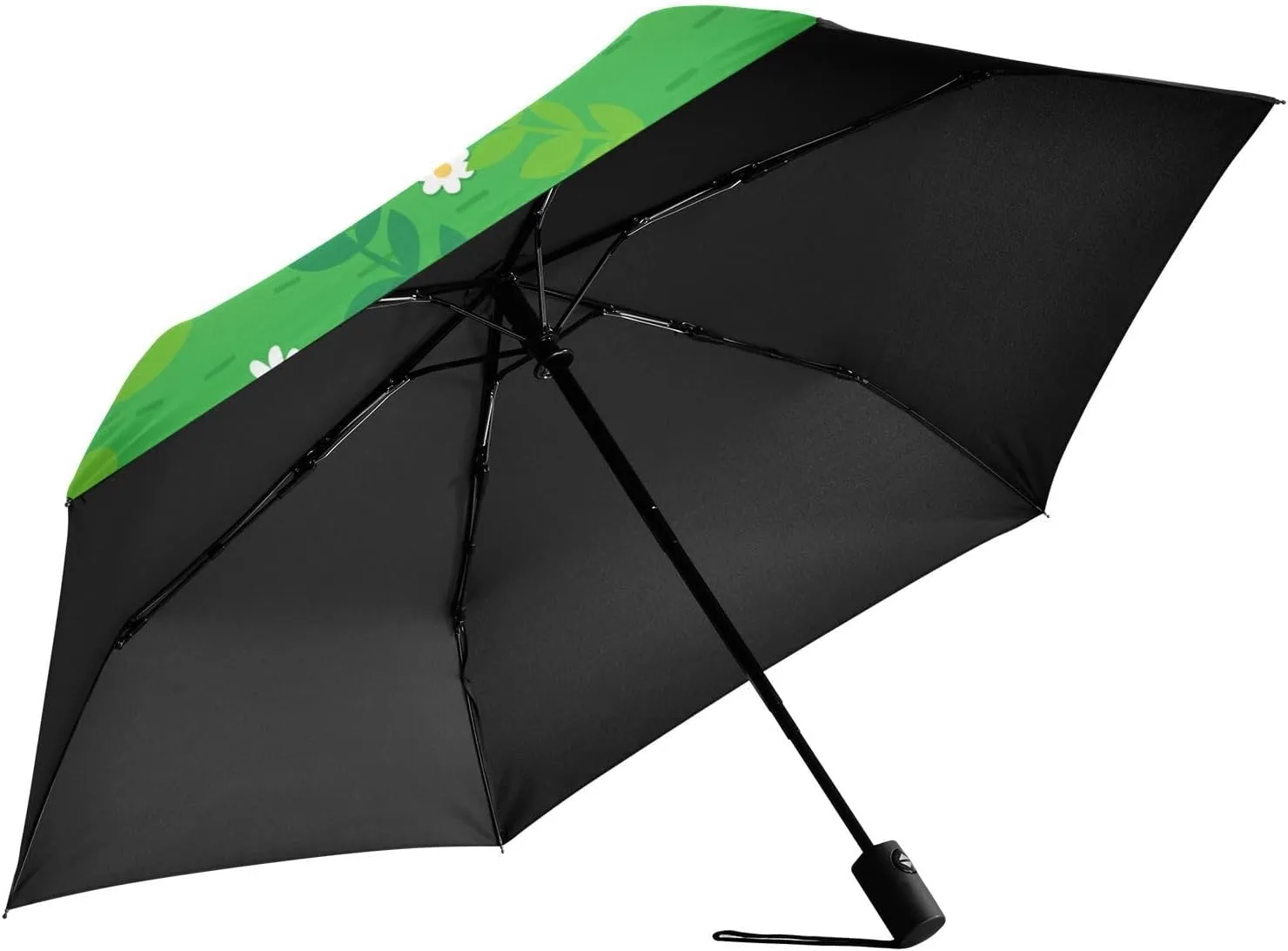 ALAZA Travel Compact Umbrella, Easter Decorated Eggs and Funny Rabbits Automatic Open Rain Umbrella for Men and Women