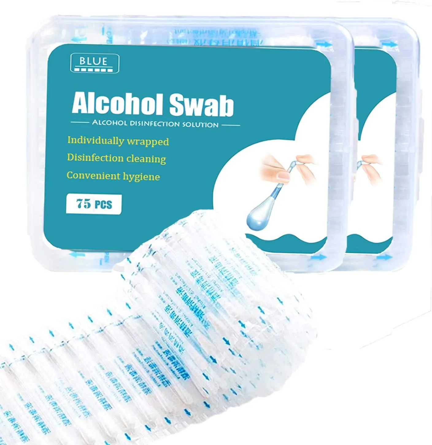 Alcohol Swabs Cotton Q Tips Sanitary First Aid Kit |150ct | Safety for Nasal Emergency Care Individually Wrapped (Alcohol Sticks)