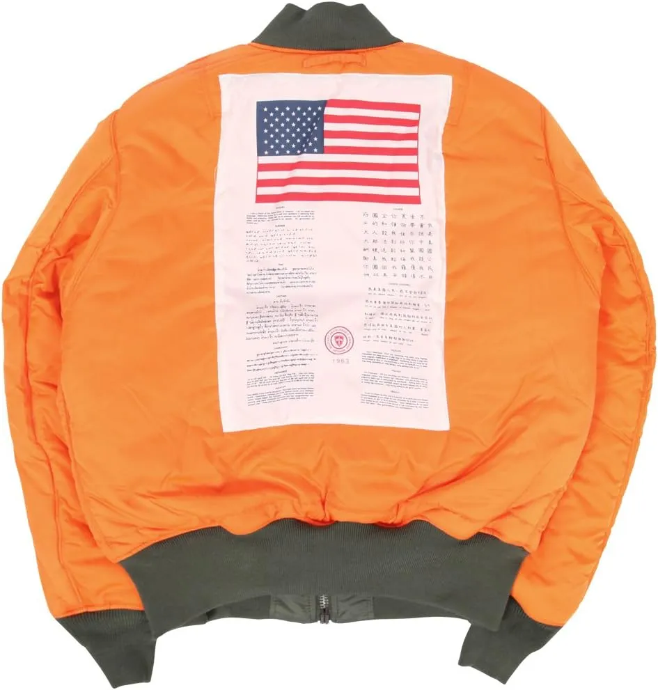 Alpha Industries MA-1 Blood Chit Bomber Flight Jacket - Fighter Pilot Flight Jacket