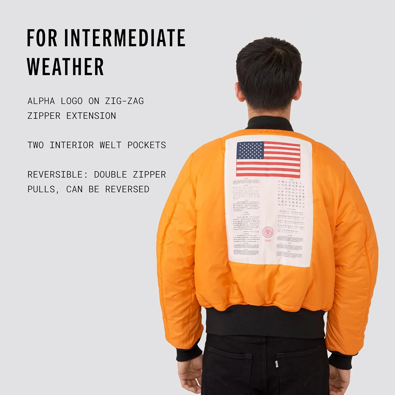 Alpha Industries MA-1 Blood Chit Bomber Flight Jacket - Fighter Pilot Flight Jacket