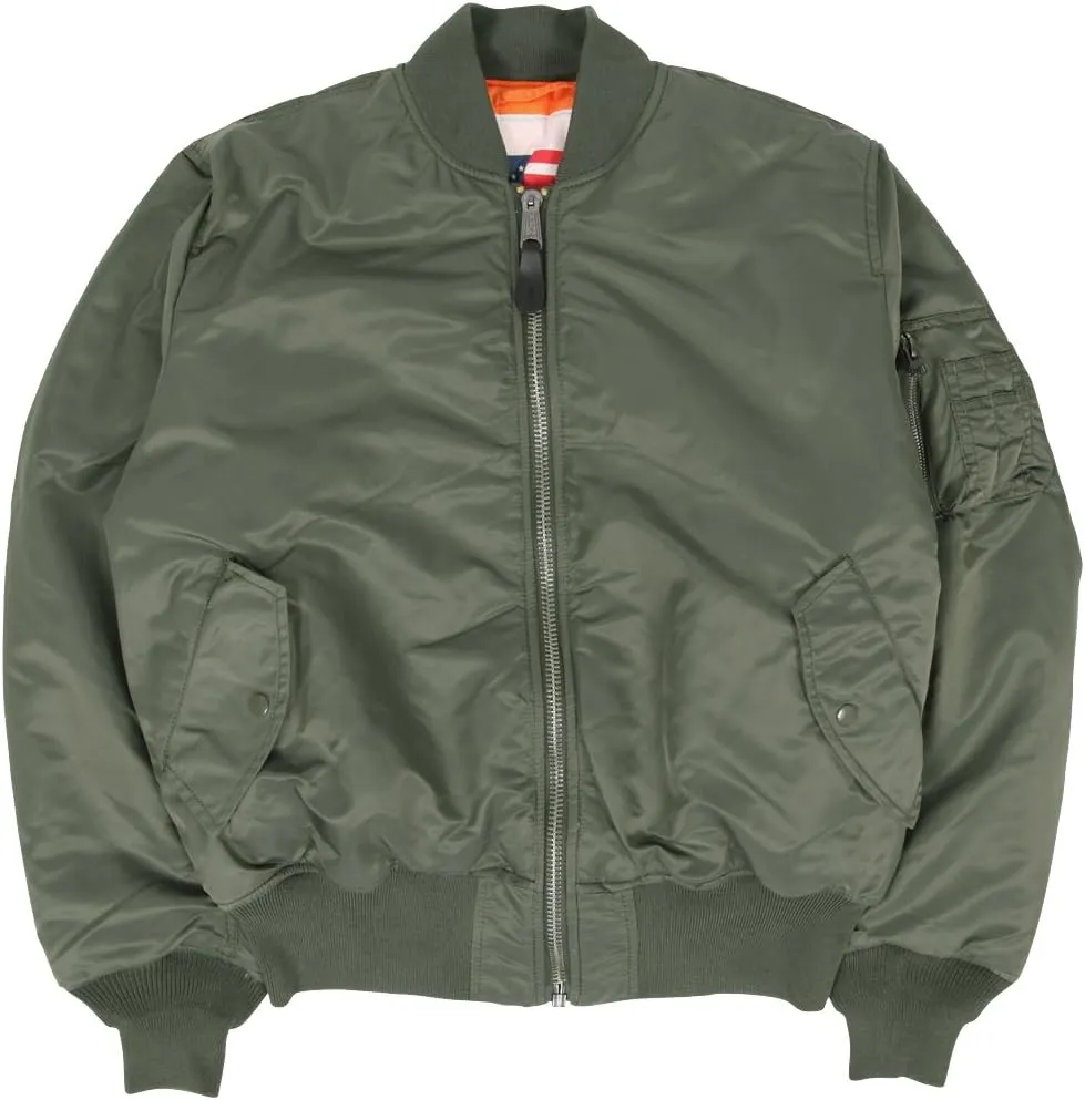 Alpha Industries MA-1 Blood Chit Bomber Flight Jacket - Fighter Pilot Flight Jacket