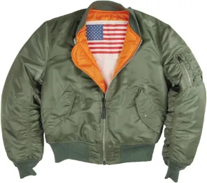 Alpha Industries MA-1 Blood Chit Bomber Flight Jacket - Fighter Pilot Flight Jacket