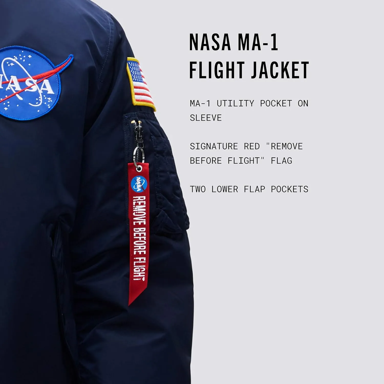 Alpha Industries MA-1 NASA Bomber Flight Jacket - Fighter Pilot Flight Jacket
