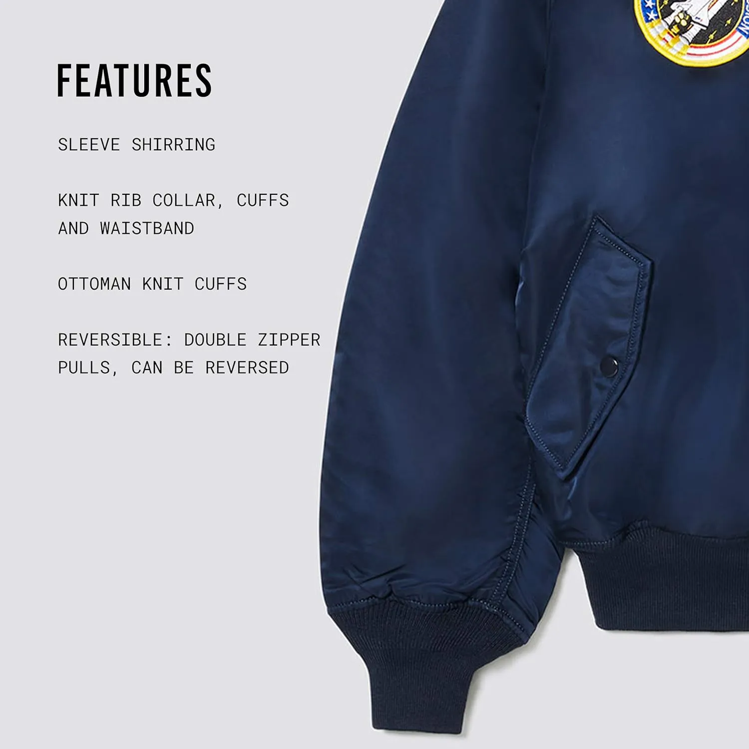 Alpha Industries MA-1 NASA Bomber Flight Jacket - Fighter Pilot Flight Jacket