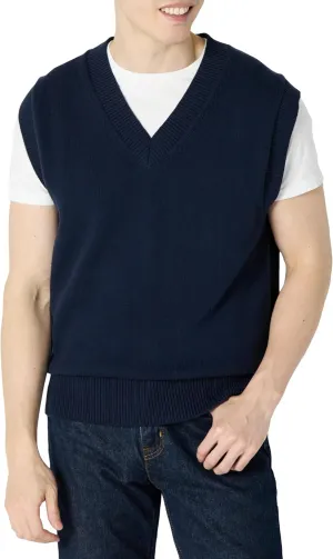 Amazon Essentials Men's Relaxed-Fit V-Neck Sweater Vest