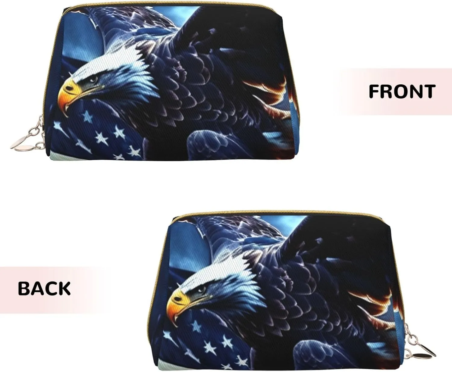 American Bald Eagle Toiletry Pouch, Travel-Friendly Makeup Organizer For Makeup Brushes, Lipsticks