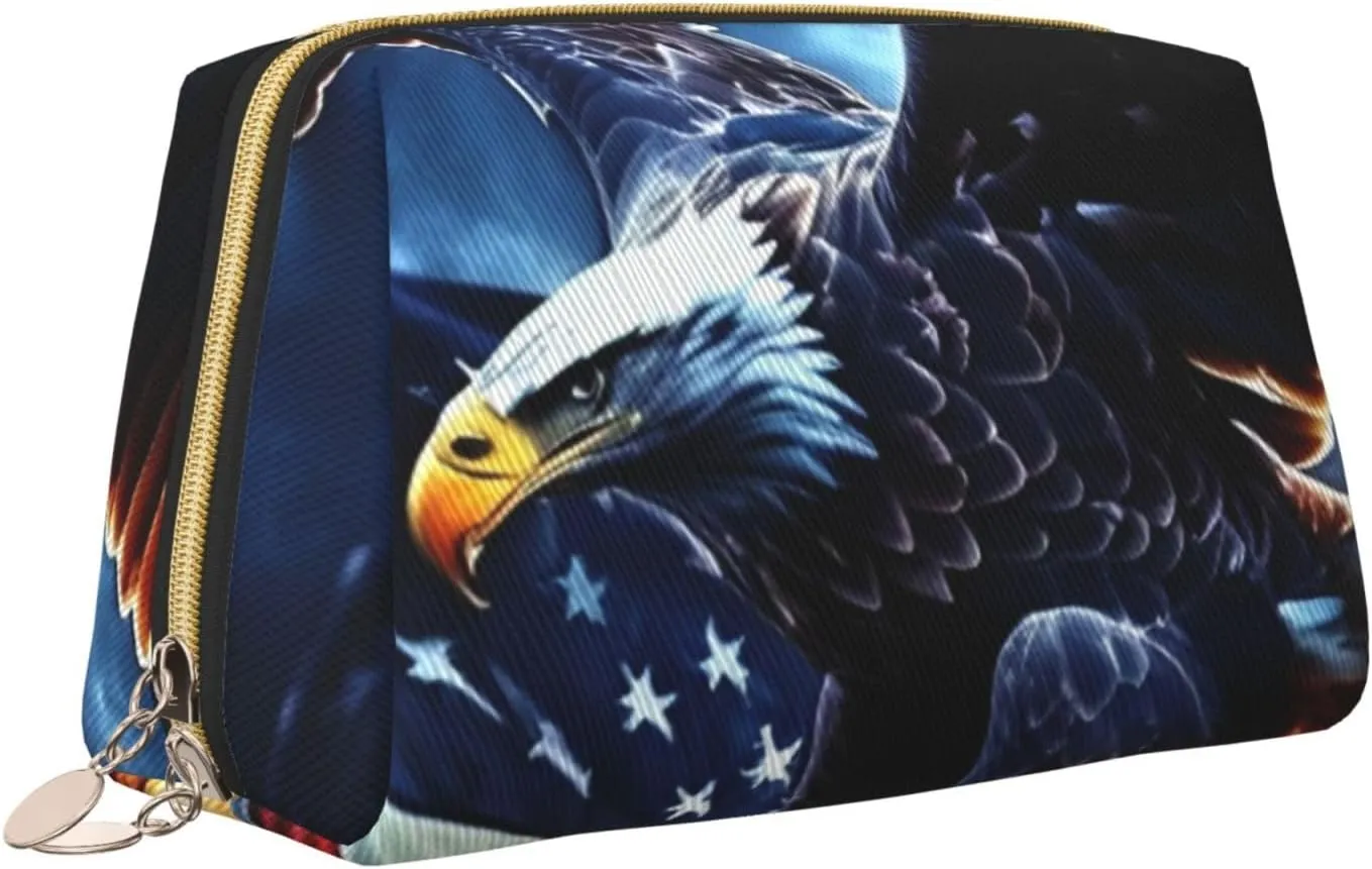 American Bald Eagle Toiletry Pouch, Travel-Friendly Makeup Organizer For Makeup Brushes, Lipsticks