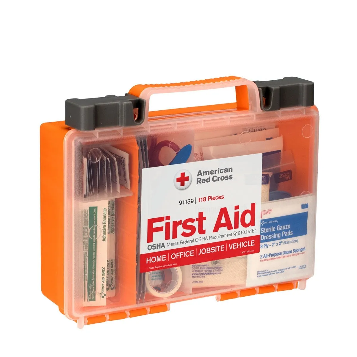 American Red Cross Clear Cover 118-piece First Aid Kit