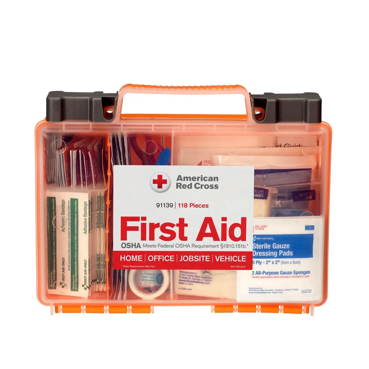 American Red Cross Clear Cover 118-piece First Aid Kit