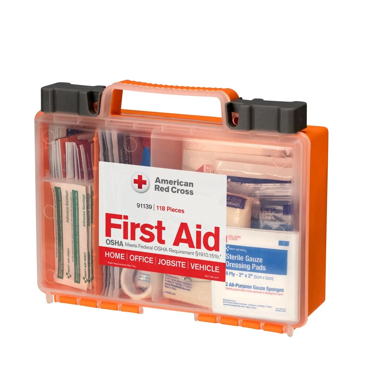American Red Cross Clear Cover 118-piece First Aid Kit