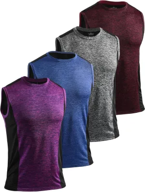 AMVELOP 4 Pack Men's Workout Tank Tops Sleeveless Quick Dry Gym Muscle Shirts