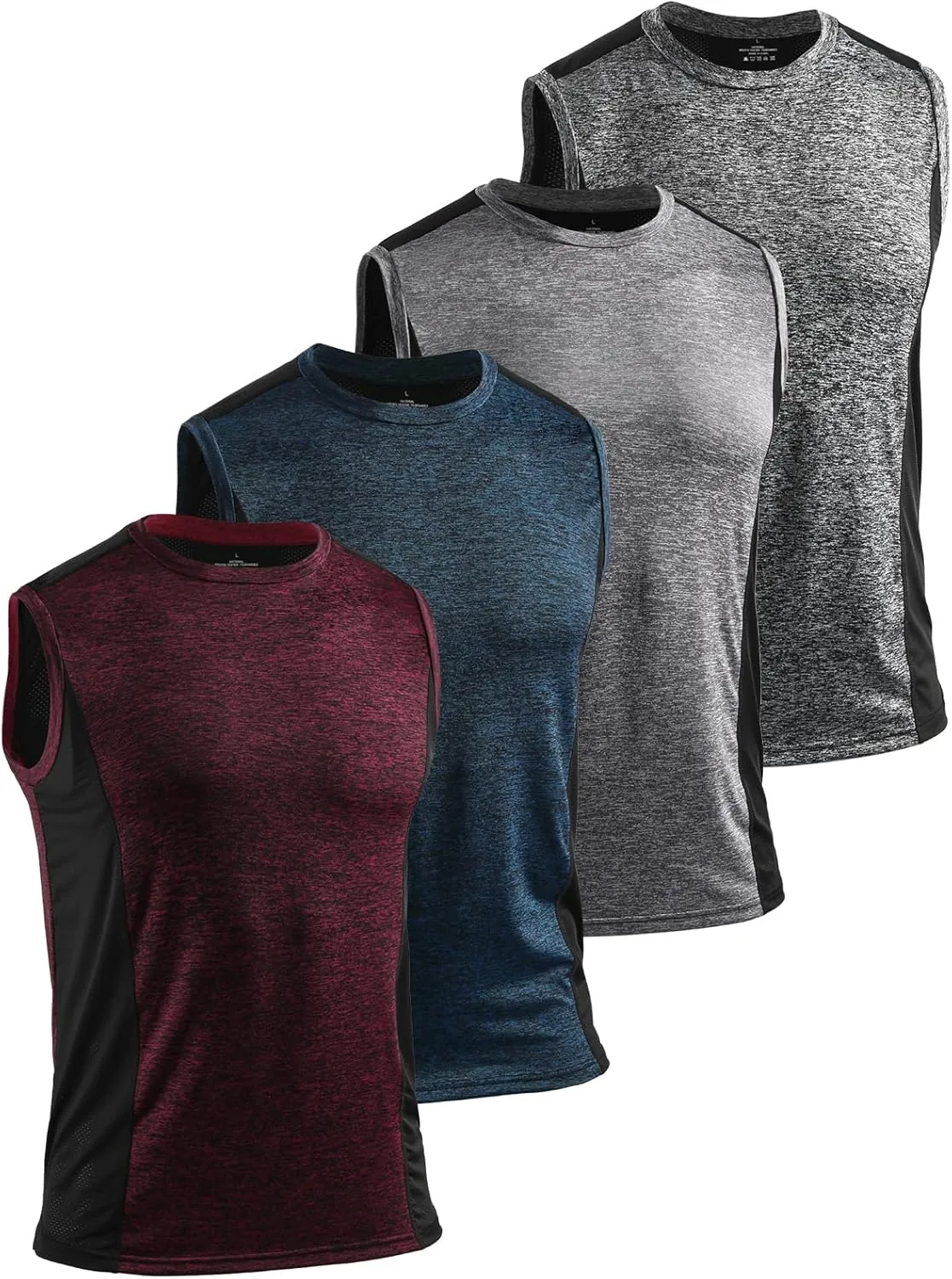 AMVELOP 4 Pack Men's Workout Tank Tops Sleeveless Quick Dry Gym Muscle Shirts
