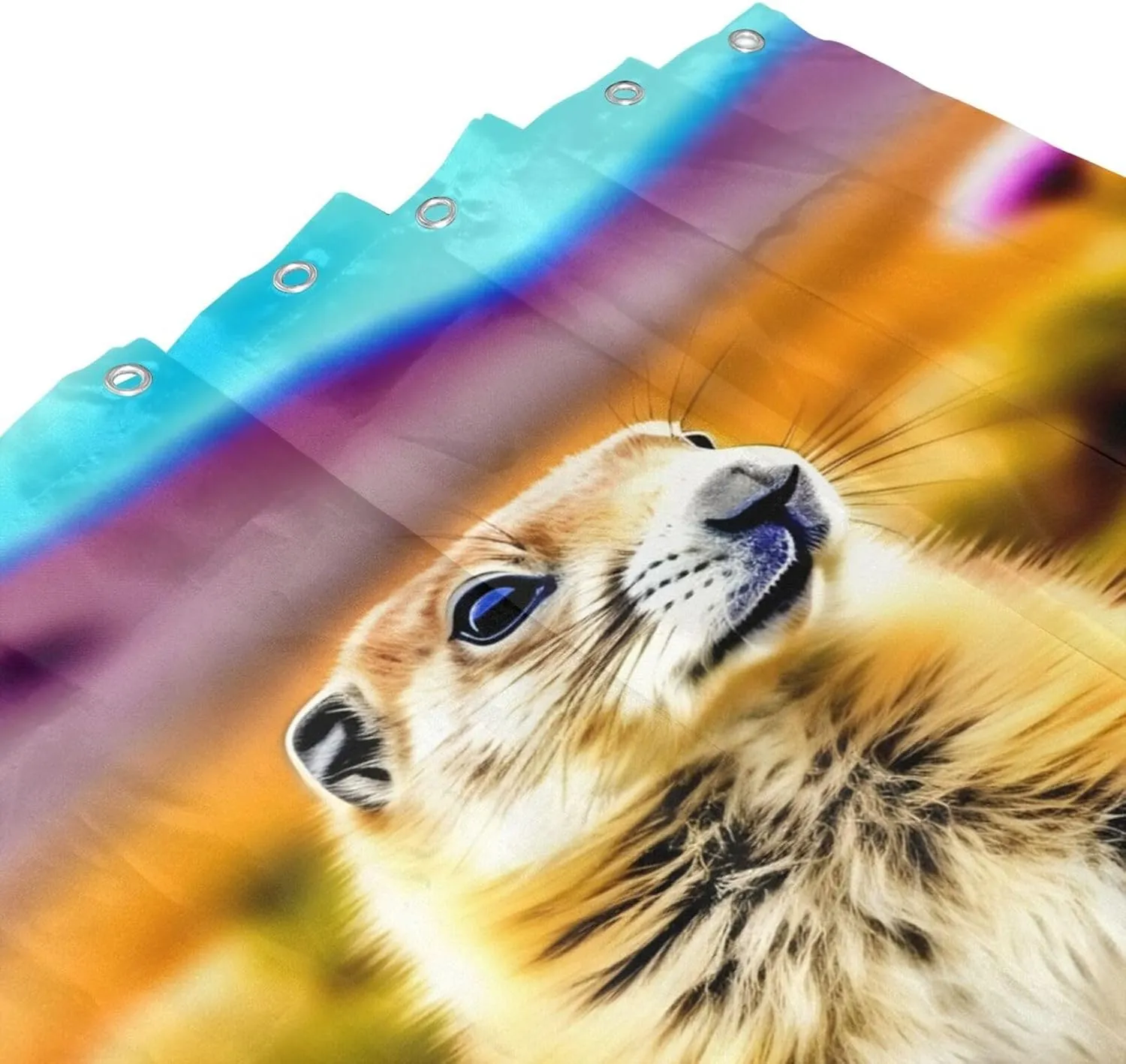 Animal Shower Curtain for Adults - Cute Prairie Dog Shower Curtains for Bathroom - Natural Scenery Animal Curtains Set with Hooks 72x72inch