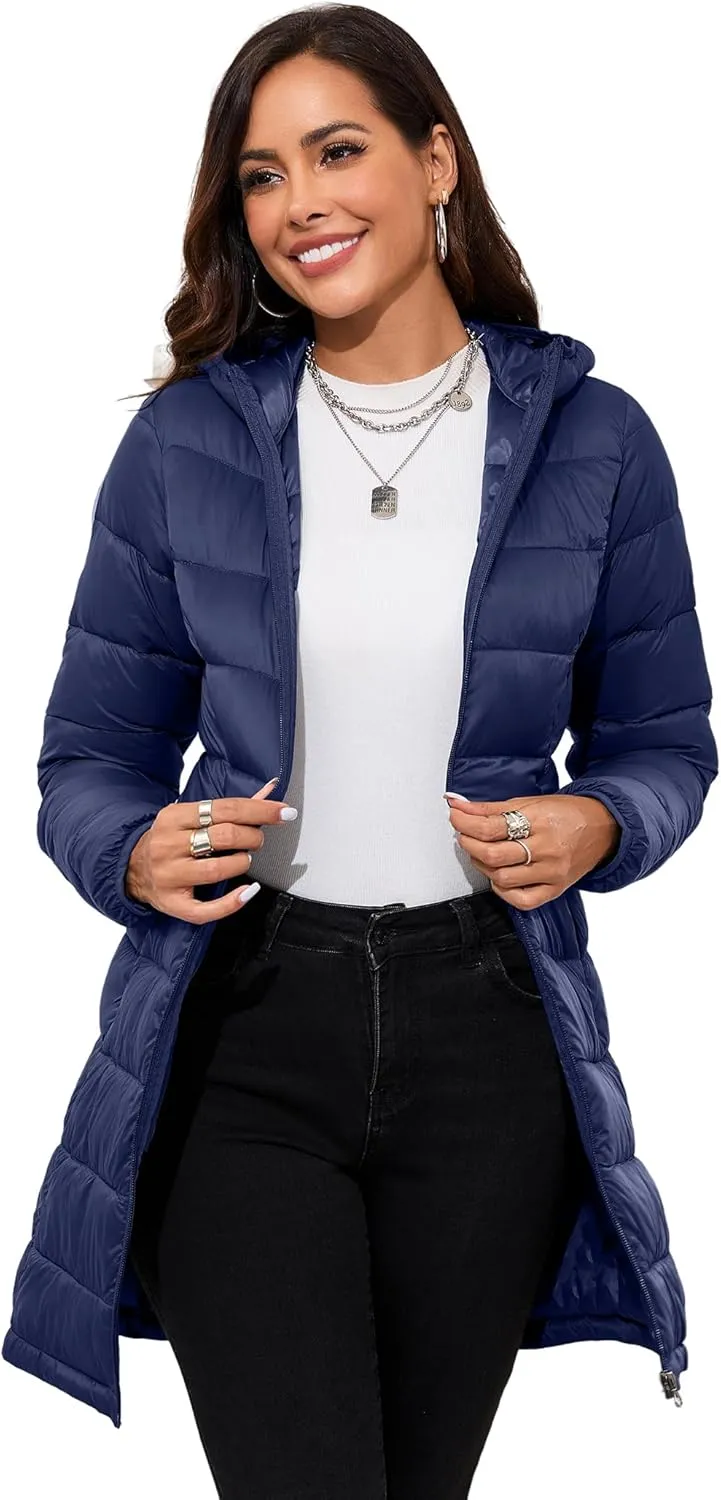 ANOTHER CHOICE Women Packable Puffer Jacket Lightweight Hooded Puffy Jacket