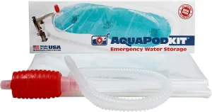 AquaPod Kit 2.0 Emergency Water Storage Bladder USA Made BPA Free Hurricane Survival Bathtub Drinking Solution Expandable Capacity