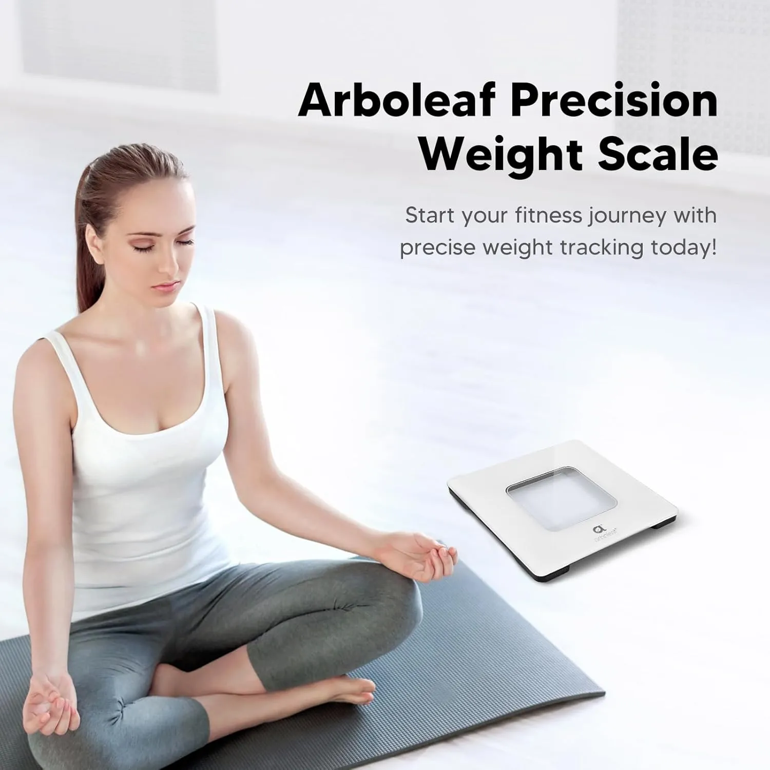arboleaf Bathroom Scale for Body Weight, High-Precision Digital Weight Scale, Accurate Measurements, LED Display, Sleek and Durable Design, Lightweight, Ideal for Home Bath Use 400lb
