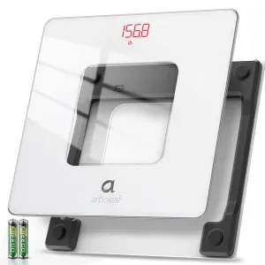 arboleaf Bathroom Scale for Body Weight, High-Precision Digital Weight Scale, Accurate Measurements, LED Display, Sleek and Durable Design, Lightweight, Ideal for Home Bath Use 400lb
